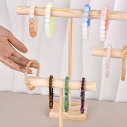 Solid Wood Jewelry Props Display Stand Bracelets Earrings Necklaces Jewelry Storage Rack With Wooden Base Hanging Holder