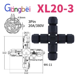 IP68 L12 L16 L20 L25 Waterproof Cable Connector 2/3/4Pin Screw Wiring Terminal Wire Connectors for Electrical Light Junction Box