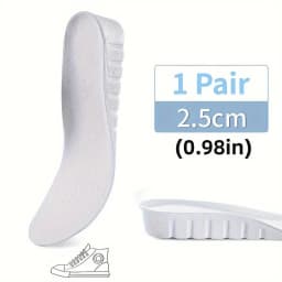 1 Pair New White Invisible Height Increase Insoles EVA Soft Light Shoes Sole Pad for Men Women