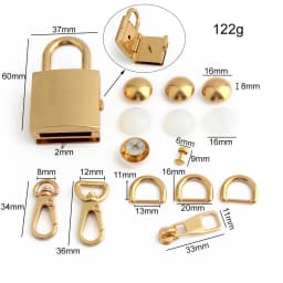 4/10Sets Metal Clasp Lock Snap Hook For DIY Leather Craft Handbag Shoulder Purse Briefcase Catch Buckles Whole Set Accessories