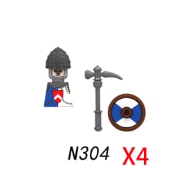 Medieval Infantry Knight Figures Building Blocks England Wars Rose Soldier Castle Military Army Guard Helmet Weapons Bricks Toys