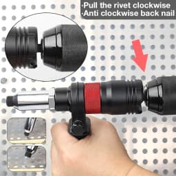 Electric Rivet Gun Electric Drill Rivet Gun Adapter Cordless Riveting Tool Kit Plug-in Rivet Tool 2.4mm/3.2mm/4.0mm/4.8mm/6.4mm