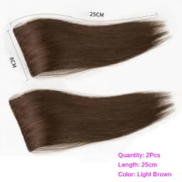 2Pcs Synthetic Short Straight Pad Invisible Hair Extension Lining of Hair Top Side Cover Hairpiece for Women