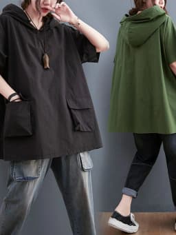 plus Size Loose Fit ort Sve Women's T-irt Korean Sle Belly Covering Slimming Top Summer Trendy plus Size Sister