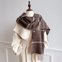 New Embossed Cashmere Women's Winter Scarf Warm Chunky Shawl Luxury Designer Tassels Pashmina Bufanda Lady Wrap Man Scarves