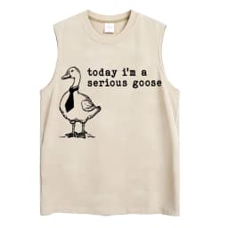 Washed Funny Goose Tank Tops Mess with The Honk You Get The Bonk Graphic T Shirts Vintage Unisex Loose Cotton Sleeveless Vests
