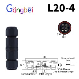 IP68 L12 L16 L20 L25 Waterproof Cable Connector 2/3/4Pin Screw Wiring Terminal Wire Connectors for Electrical Light Junction Box