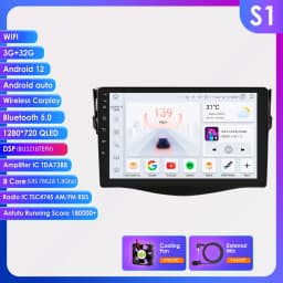Hizpo 8+128GB Android 13 For Toyota RAV4 2006-2012 Car Radio Multimedia Player AI Voice Control Navigation GPS Wireless Carplay