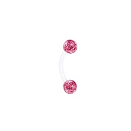 Coated Crystal Silicone 16g 1.2mm Eyebrow Ring Flexible Bioflex 6/8/10/12mm Bar Monroe Lip Curved Barbell Piercing