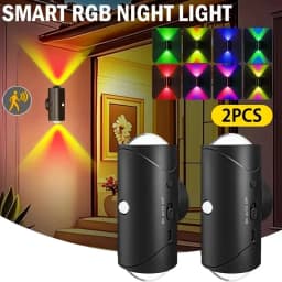 Rechargeable LED Night Light with Motion Sensor Wall Lamp 3 Light Modes Indoor Light Magnetic Staircase Light