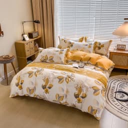 100% Cotton Brushed Quilt Cover Nordic Plaid Thickened Duvet Covers Soft Skin-Friendly Comfortable Single Double Blanket Cover