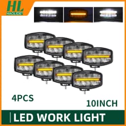 HAOLIDE 10 inch LED Bar Offroad Spot Flood Combo LED Light Bar Work Light for Truck Car Yellow White 4x4 Boat Pickup Headlight