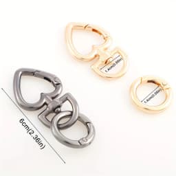 2pcs Love Heart Metal Lobster Keychain Claps Spring Buckle Hook Key Ring Connector for DIY Bag Keychains