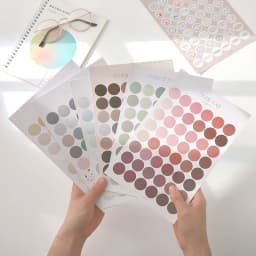 1 Sheets Retro Diary Decoration Sticker Stationery Morandi Postmark Dot Sticker DIY Journal Planner