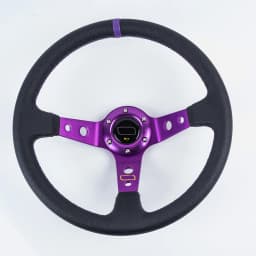 Universal 350mm 14 Inch Suede/PVC Auto Racing Steering Wheels Deep Corn Drifting Sport Steering Wheel