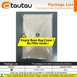 OTAUTAU Soft Waffle 1-2 Seat Bean Bag Couch Cover Set Without Filler Beanbag Armchair Lazy Sofa Bed Lounger Ottoman Stool SF182