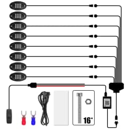 RGB LED Rock Lights Car Chassis Light Music Sync Undergolw For Jeep Off-Road Truck Boat Bluetooth APP Control 4/6/8 In 1