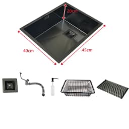 Nano Matte Black Kitchen Sink Above Counter or Undermount Sinks Vegetable Washing Basin Stainless Steel Single Bowl Sink Kitchen