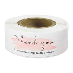 120pcs Rectangle Thank You For Your Order Sticker for packaging Stationary Stickers Roll Black Pink Transparent Thank you labels