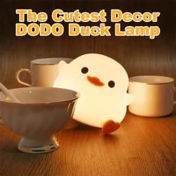 Cute Duck Cartoon Animals Silicone Lamp LED Night Light for Children Kid Touch Sensor Timing USB Rechargeable for Birthday Gift