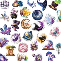 50PCS Magic Planet Stickers Magic Elements Exquisite Handheld Materials Phone Cases Laptops Suitcases Transparent Waterproof