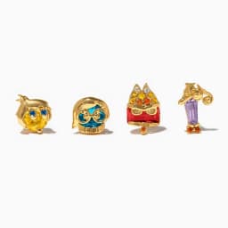 4pcs/set Mix and Match Sweet Cartoon Stud Earrings for Women Girls Multicolor Cubic Zircon Jewelry