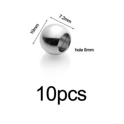 4-10pcs Stainless Steel Big Hole Beads Loose Spacer Beads For Diy Bracelets Jewelry Making Paracord Knife Lanyard Accessories