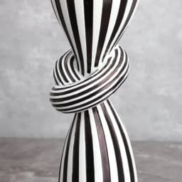 Black and White Striped Twisted Rope Knot Single Candle Holder, Resin, Dining Table Wedding Center Decoration, Modern Decoration