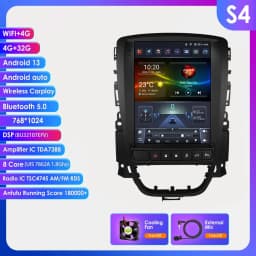2Din Android 13 Car Radio for Opel Astra J Vauxhall Buick Verano 2009-2015 Multimedia Video 4G WIFI Carplay Head Unit 7862