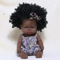 14 Inch 35cm Reborn African Doll Simulation Soft Vinyl Newborn Baby Dolls Children Lifelike Toys Girls Christmas Birthday Gifts
