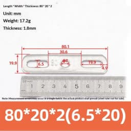 1Pc 304 Stainless Steel Thickened Double Hole Straight Flat Gasket - Bolt Fastening Blocking Plate Hardware Accessory