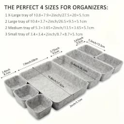Drawer Felt Storage Box Soft Desk Drawer Organizer For Office Living Room Bedroom Dressing Table 8pcs Desktop Makeup Storage Hom