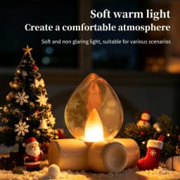 Mini Campfire Simulation Flame Night Light USB Rechargeable Table Lamp LED Candle Lamp Bedroom Decor Atmosphere Lamp Gift
