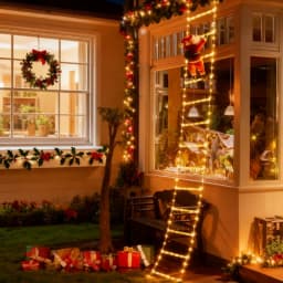 1PC 3m Santa Claus Climbs Stairs Light for Christmas Tree Living Room Bedroom Window Festival Party Atmosphere Decor Lighting