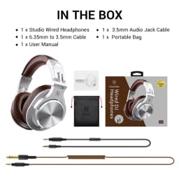 Oneodio A71 Wired HiFi Headphones With Mic Over Ear Stereo Hi-Res Headset Studio DJ Headphone For Recording Monitor 3.5/6.35mm