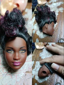 002 1/6 27cm doll head gift for girl collection toy with hair baby head make-up nuannuanmengwu dongcheng qibaoleyuan