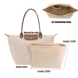 Felt Bag Insert for Longchamp S bag Orderly Storage Organizer Bag Inner Storage Bag Three-dimensional Support Bag Accessories