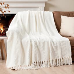 Battilo Chenille Knitted Throw Blanket for Couch Soft Thick Decorative Sofa Blanket Plaid Bed Throws Spring Living Room Decor