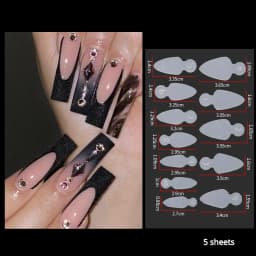 Dual Nail Forms Mould French Sticker Reusable Soft Silicone Pads for Nail Mold Gel Extension Quick Building Manicure Tools