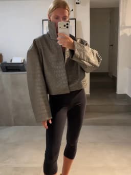 Fashion Solid Women's Jacket Stand Collar Zip Short Oversize Long Sleeves Loose Chic Top 2026 Autumn New High Street Daily Wear