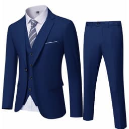 ( Blazer + Vest + Pants ) Men's Suit Slim 3 Pieces Set Solid Wedding Party Prom Groom Best Male Formal Business Suit
