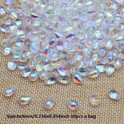 8x14mm 30/60Pcs Water Drop Shape Czech Glass Beads DIY Jewelry Findings Water Drop Glass Loose Beads for Jewelry Making Necklace