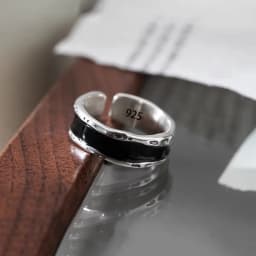 PANJBJ  925 Sterling Silver Double Layer Ring for Women Girl Gift Geometry Hollowing Out Minimalism Fashion Jewelry Wholesale