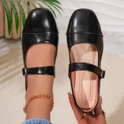 New Spring Fashion Solid Color Women's Mary Jane Shoes 2026 Luxury Round Toe Buckle Loafers Comfortable Office Womens Flat Shoes