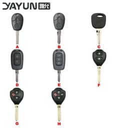 AUTOKEY YAYUN capa de chave de substituição com 2/3/4/5 botões, adequada para diversos modelos de carros