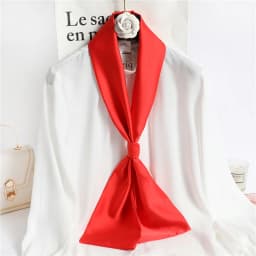 Red Solid Color Long Silk Scarf Female Hair Scarves Silk Satin Neck Scarf For Women 14*145CM Headbands Plain Bag Ribbon Lady