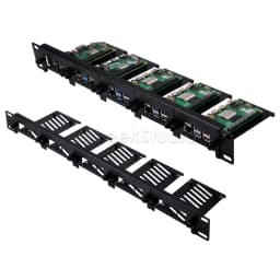 1U Rack Mount for Raspberry Pi 5/4B/3B+ Removable Steel Bracket 19 Inch 5 Slots