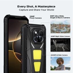 DOOGEE laser rfinometer V Max LR Phone robust 5G with IA 36 Go Go battery 20500 mAh Double Smartphone camping lights