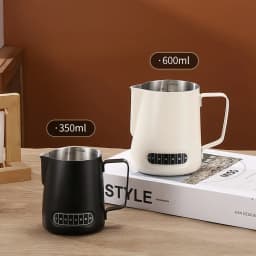 Coffee Milk Frother Jug Temperature Sensing Patch Stainless Steel Accurate Scale Volume Control Advanced Professional CoffeeTool