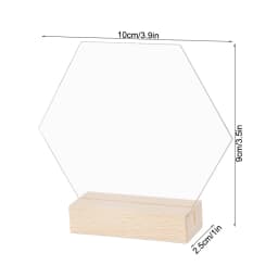 10Pcs Acrylic Wedding Table Number Sign DIY Blank Clear Display Signs with Wooden Base for Wedding Party Event Table Decoration